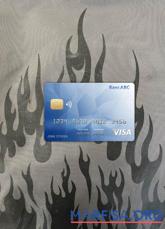 Realistic Botswana ABC bank visa card photolook front template